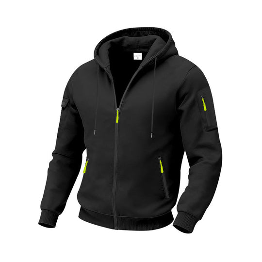 Herren funktionale Kapuzenjacke mit technischen Taschen