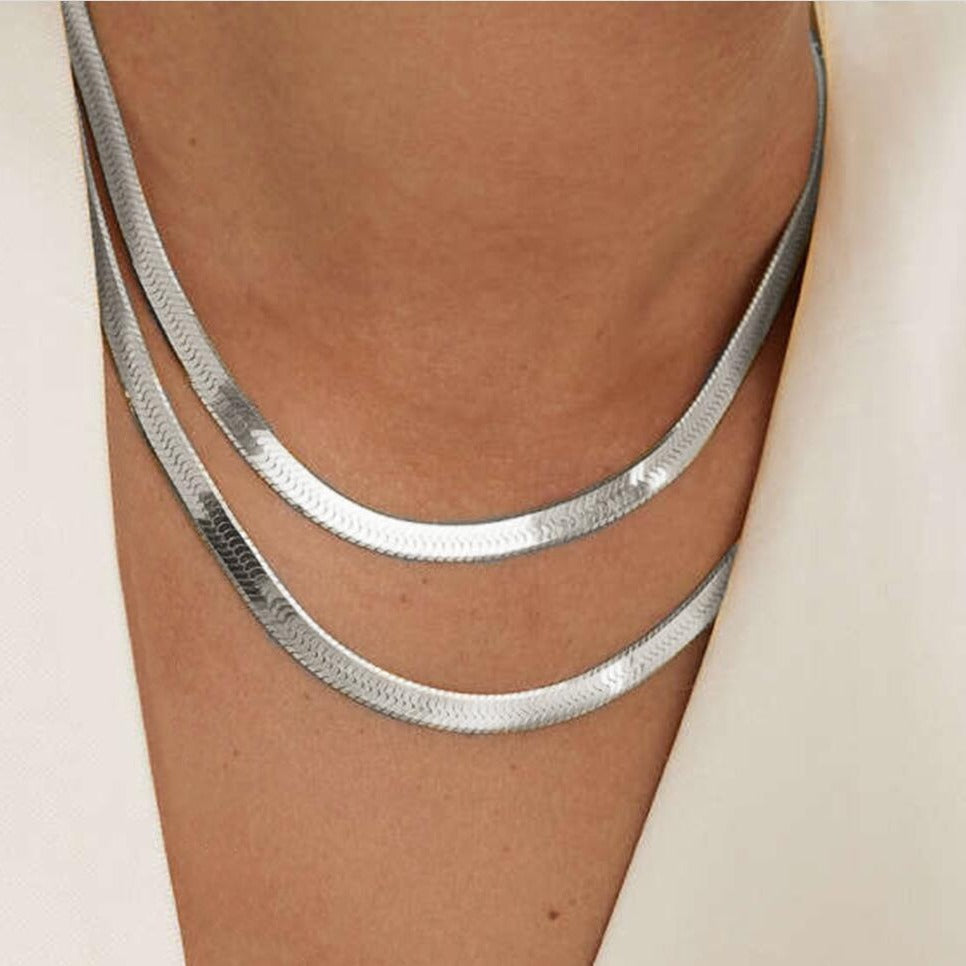 Damen Halskette mit doppeltem, feingliedrigem Design Shop Nory