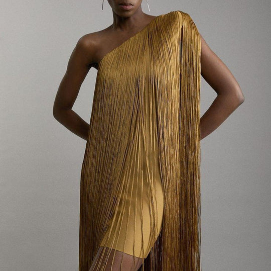 Damen Fransen-Kleid Shopnory