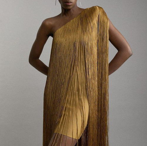 Damen Fransen-Kleid Shopnory