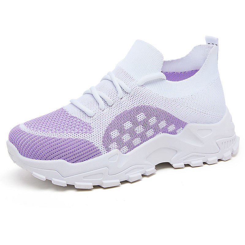 Damen nan leichter Strick-Chunky-Sneaker mit sockenähnlichem Schaft, gepolsterter Fersenstütze und griffiger Trail-Laufsohle Shop Nory