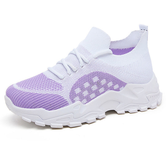 Damen nan leichter Strick-Chunky-Sneaker mit sockenähnlichem Schaft, gepolsterter Fersenstütze und griffiger Trail-Laufsohle Shop Nory