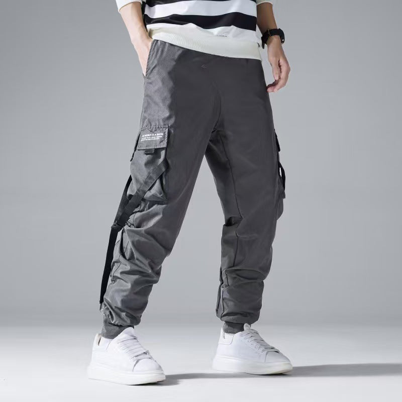 Herren Tapered Cargo-Jogginghose mit mehrfachen Klapp‑ und Gurtbandtaschen Shop Nory