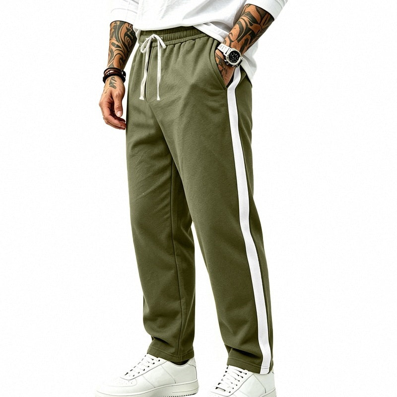 Herren Athletische Jogginghose mit Kontraststreifen, elastischem Bund und geradem Bein Shop Nory