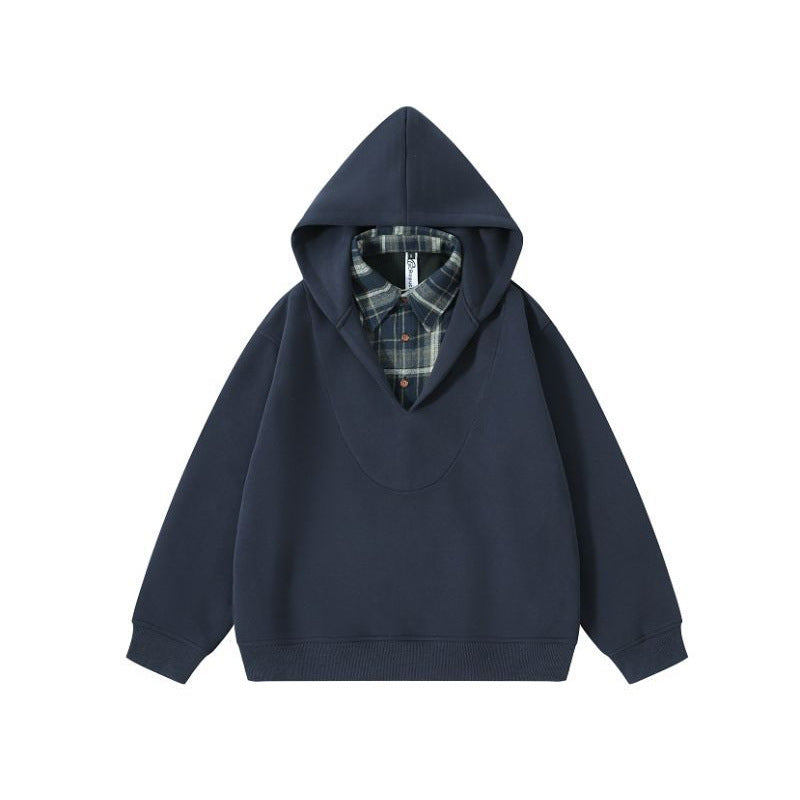 Unisex Oversize Kapuzenpullover mit integriertem Hemdkragen im Layering‑Look Shop Nory