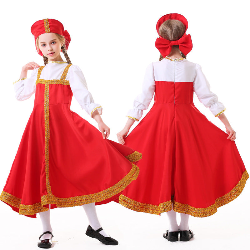 Mädchen Märchen Kostüm mit Goldenem Saum Shop Nory