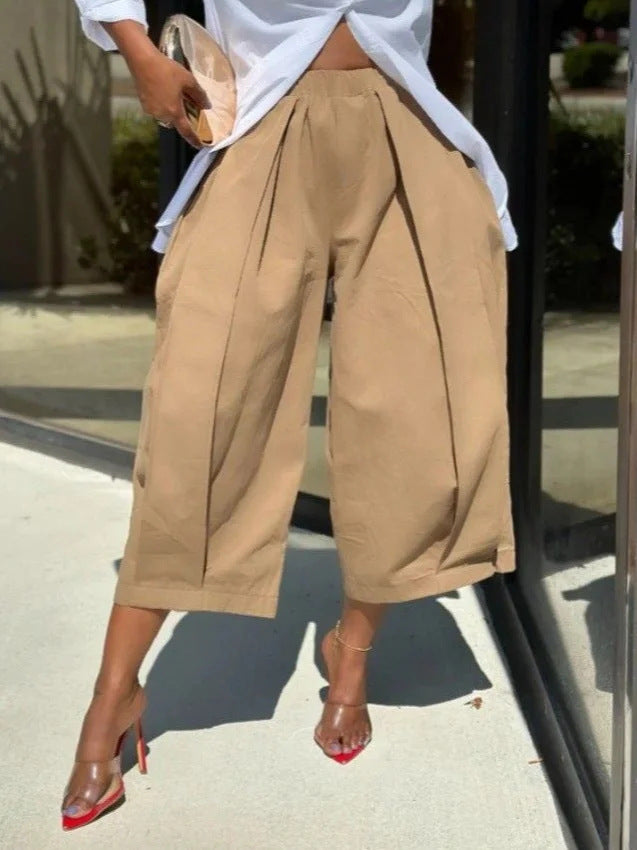 Damen Culotte-Hose mit weitem Bein und präzisen Bügelfalten Shop Nory