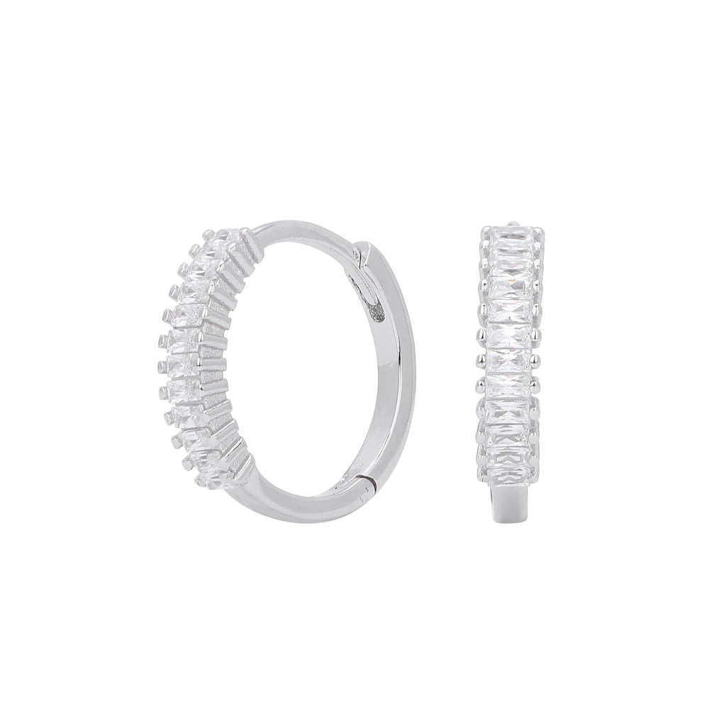 Damen Creolen mit funkelnden Zirkonsteinen und hochwertiger 925 Sterlingsilberfassung Shop Nory