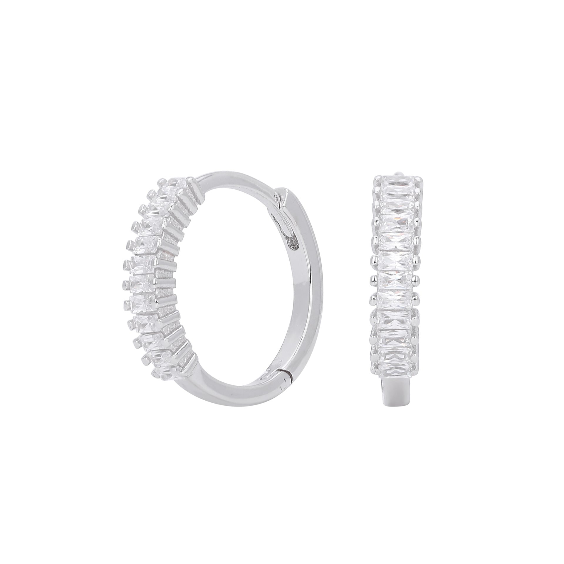 Damen Creolen mit funkelnden Zirkonsteinen und hochwertiger 925 Sterlingsilberfassung Shop Nory