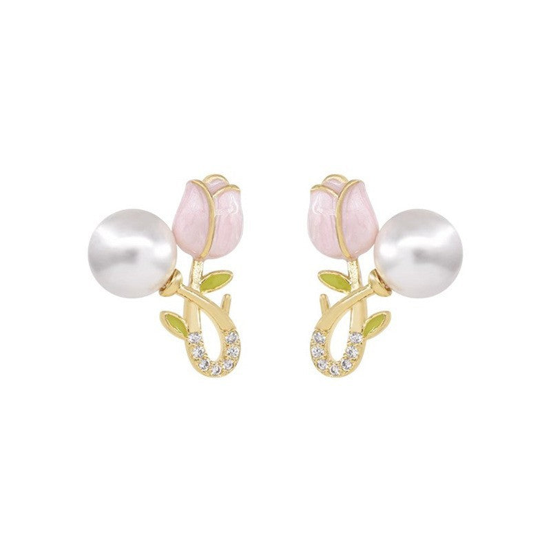 Damen Ohrstecker mit floralen Akzenten und glitzernden Details Shop Nory