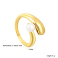 Damen offener Ring mit elegantem Muschel-Design und feinem Perlenakzent Shop Nory