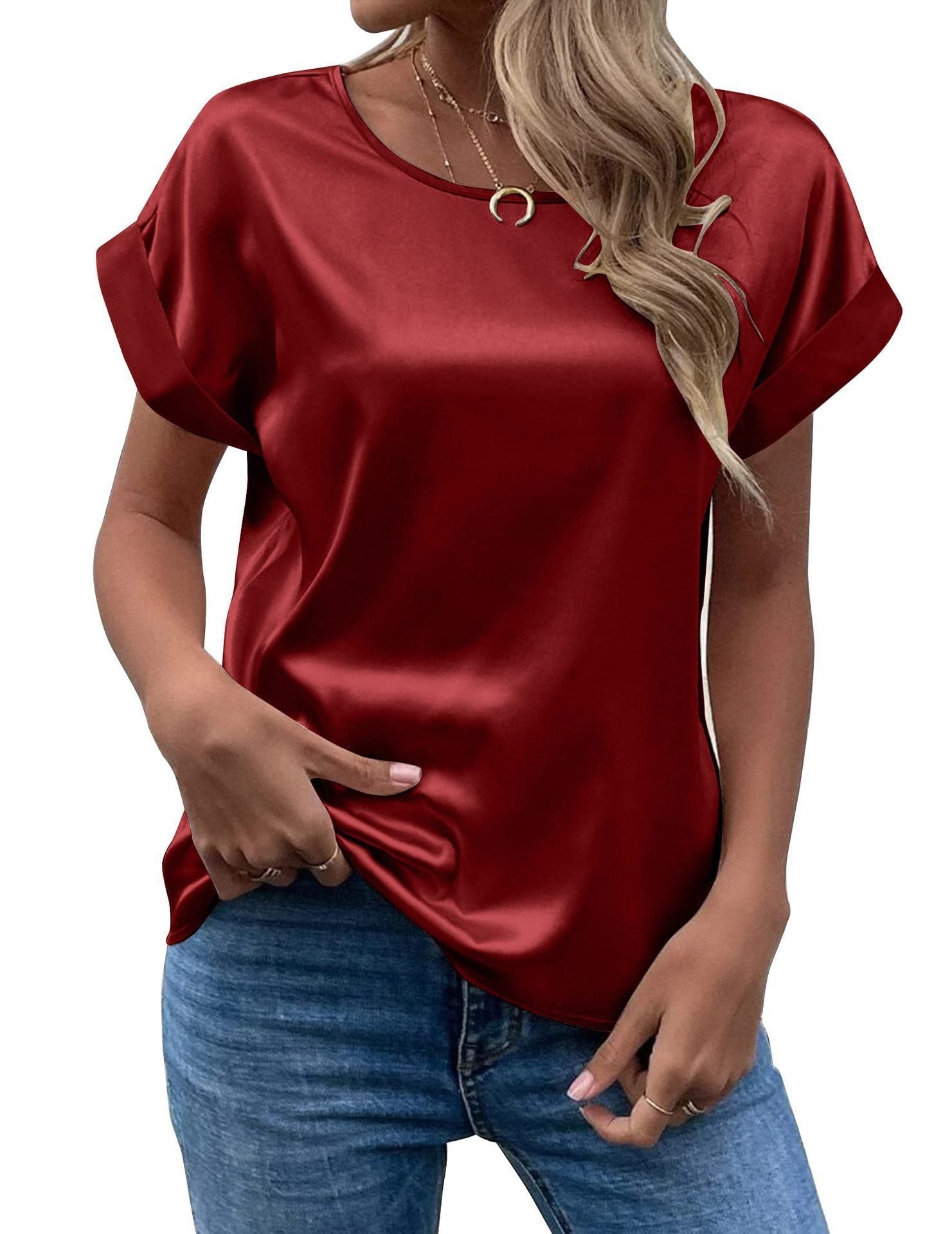Damen Satinbluse