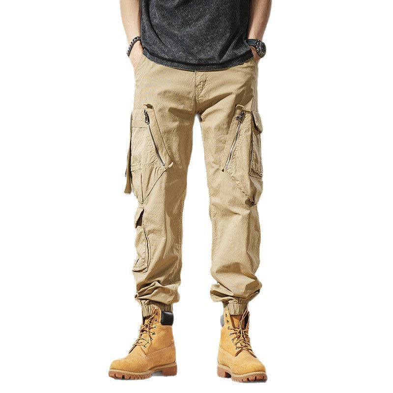 Herren Multitaschen-Cargohose mit Reißverschlusstaschen und elastischem Beinabschluss Shop Nory