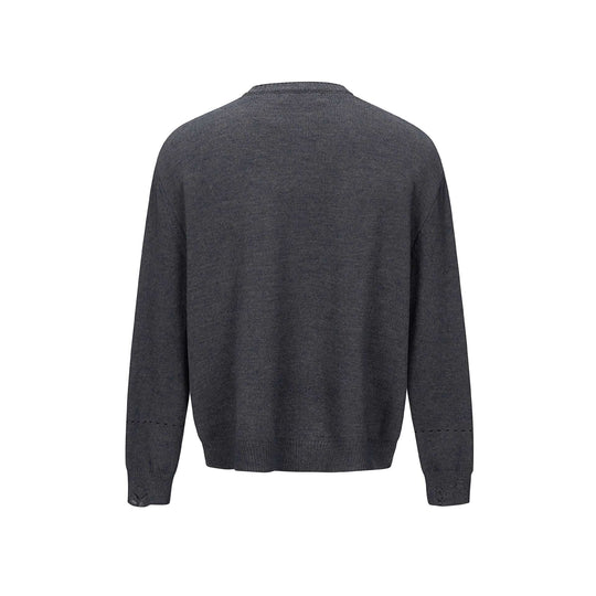 Unisex Schlichte Strickjacke mit Rundhals, Holzknopfleiste und geripptem Saum Shop Nory