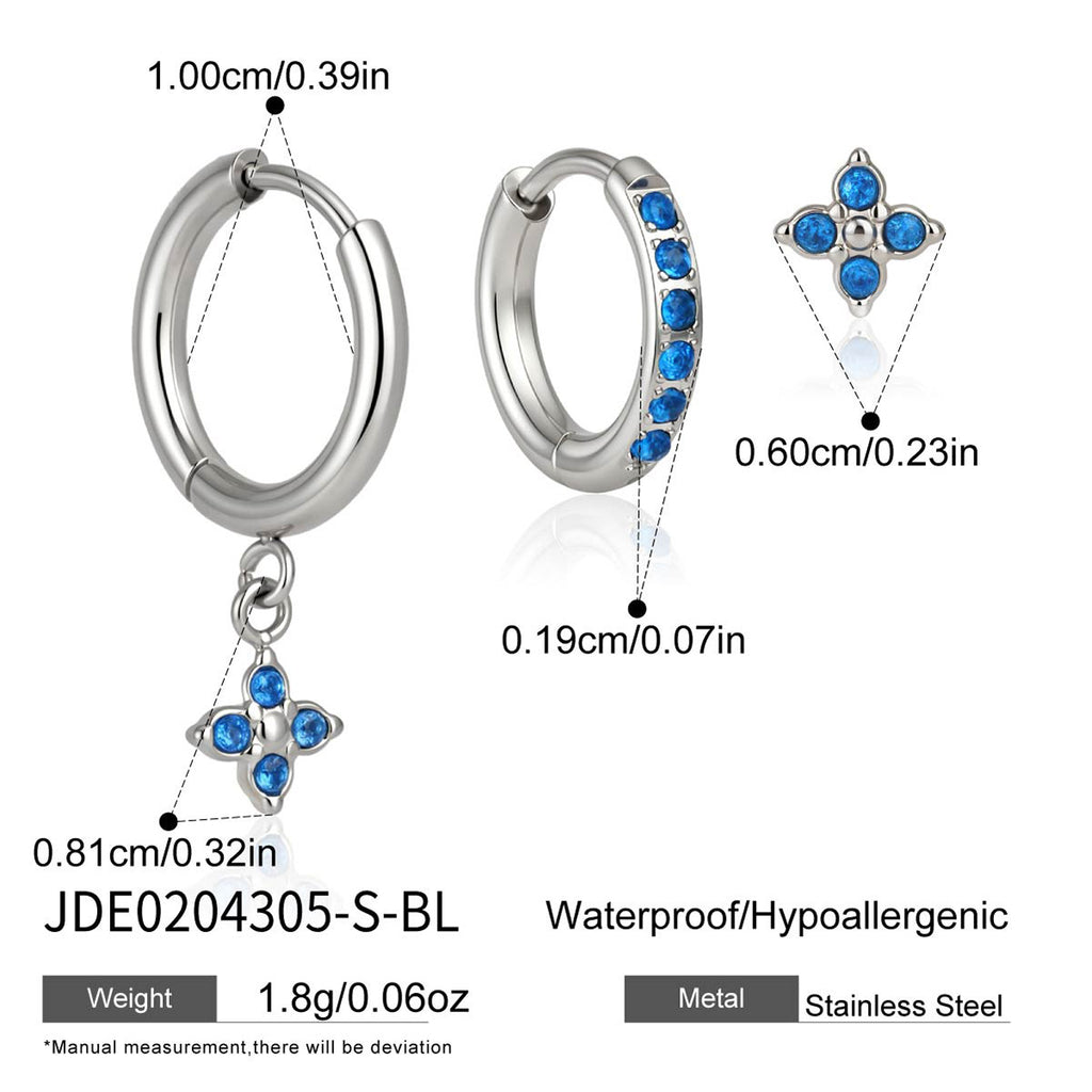 Damen Ohrhänger aus hypoallergenem Edelstahl mit funkelnden grünen Kristallen Shop Nory