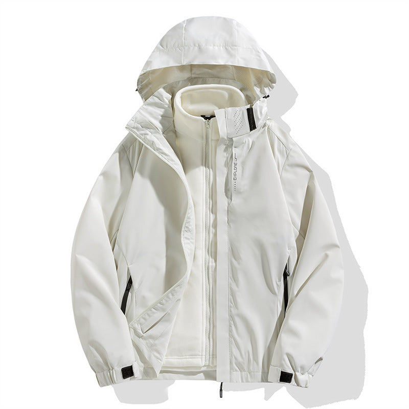 Herren zweiteilige Winterjacke mit abnehmbarer Fleece-Innenjacke wasserdicht winddicht Shop Nory