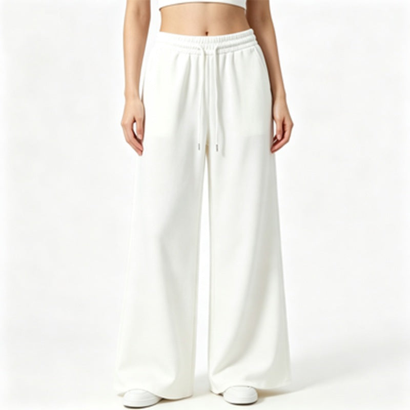 Damen nan weite High-Waist Loungehose mit elastischem Bund, Kordelzug und fließendem Jersey Shop Nory