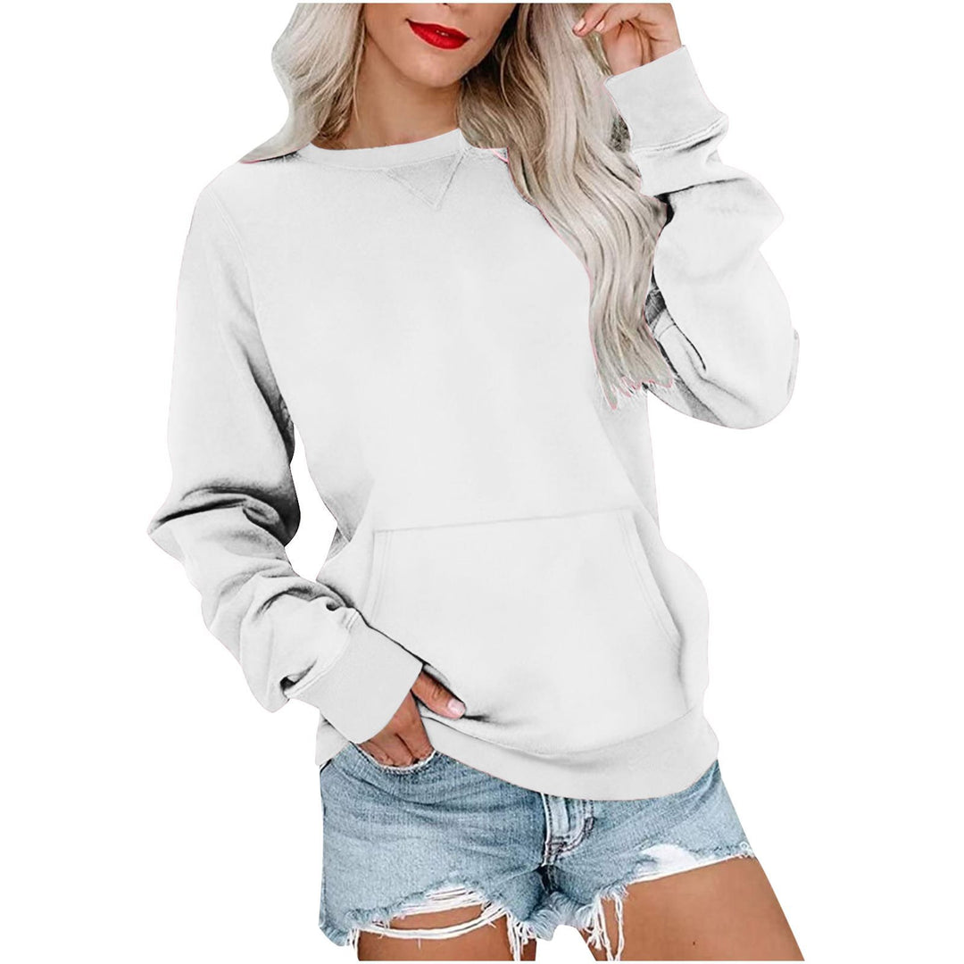 Damen Lockeres Sweatshirt mit Rundhalsausschnitt und Kängurutasche Shop Nory