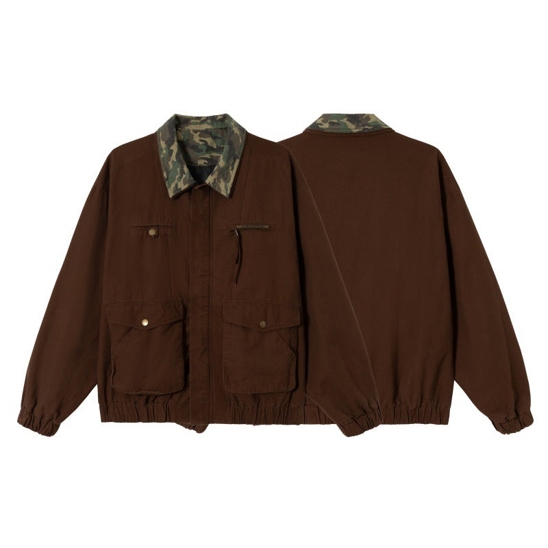 Herren Boxy-Fieldblouson mit Camouflage-Kragen, Pattentaschen und elastischem Saum Shop Nory
