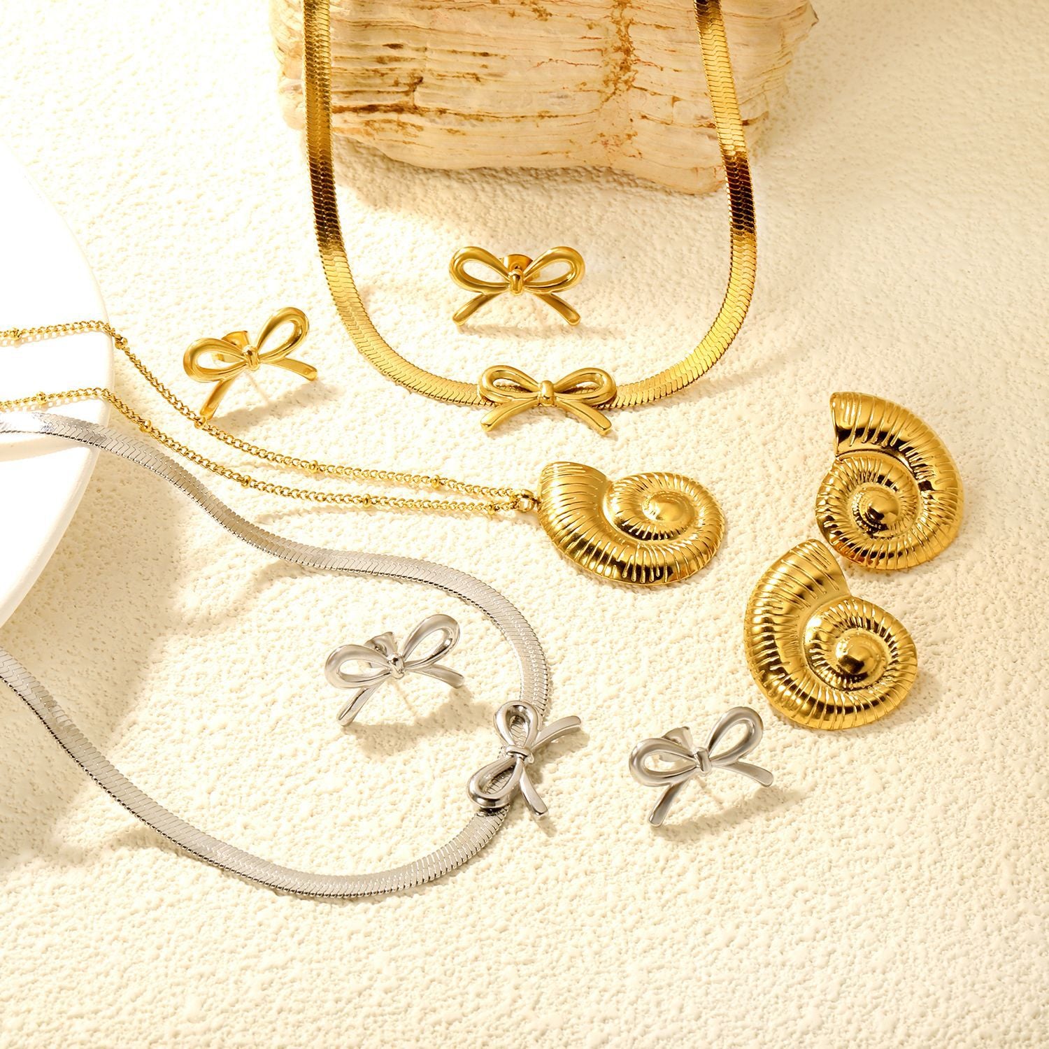Damen Schmuckset mit verspieltem Schleifenmotiv Shop Nory