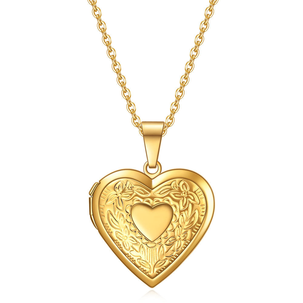 Damen Herz-Locket Halskette mit filigranem Design Shop Nory