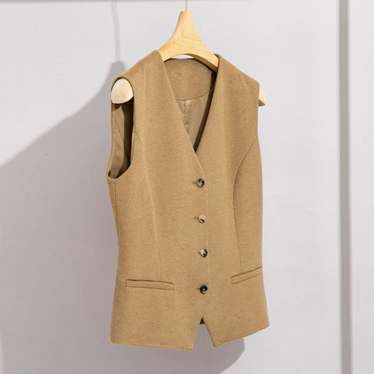 Damen Lang geschnittener Wollmix-Blazer mit Ein-Knopf-Verschluss und Pattentaschen Shop Nory
