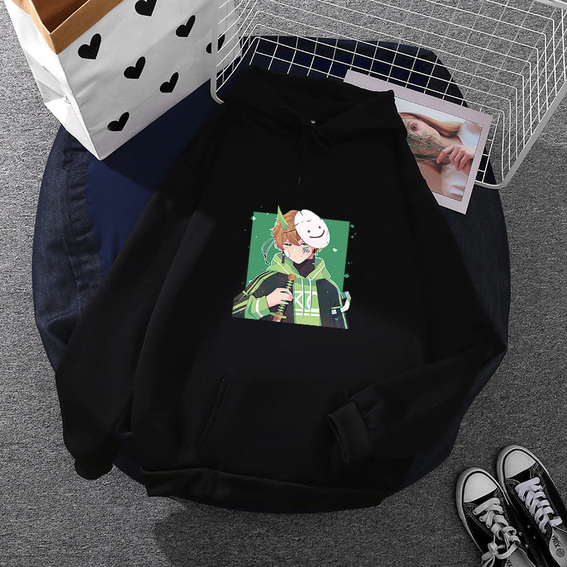 Damen nan Kapuzenpullover mit geprintetem Manga-Motiv und weichem Fleece-Innenfutter Shop Nory