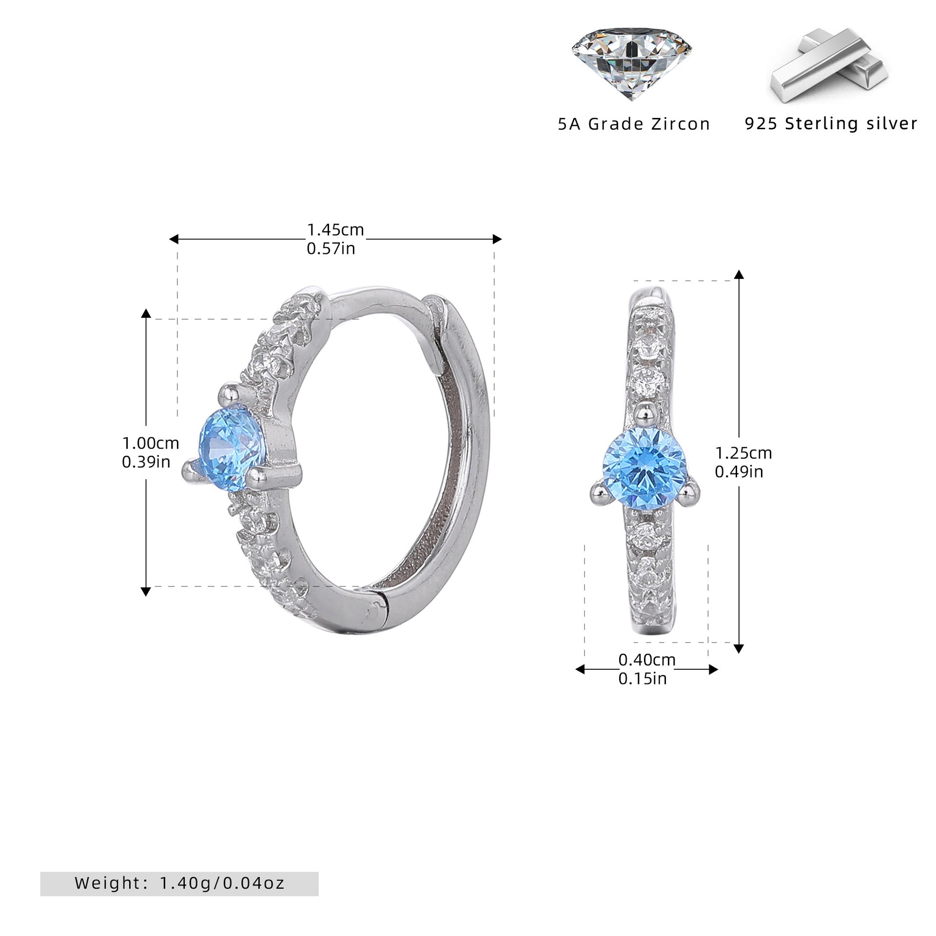 Damen Ohrhänger mit funkelndem Zirkon und eleganter goldfarbener Fassung Shop Nory