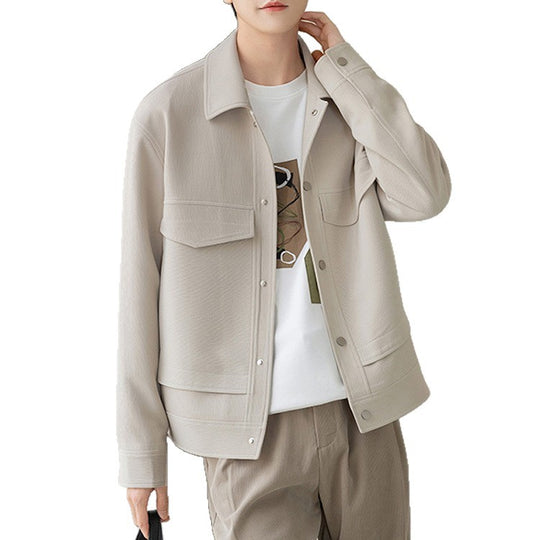 Herren Boxy Overshirt-Jacke mit Druckknöpfen und aufgesetzten Taschen Shop Nory