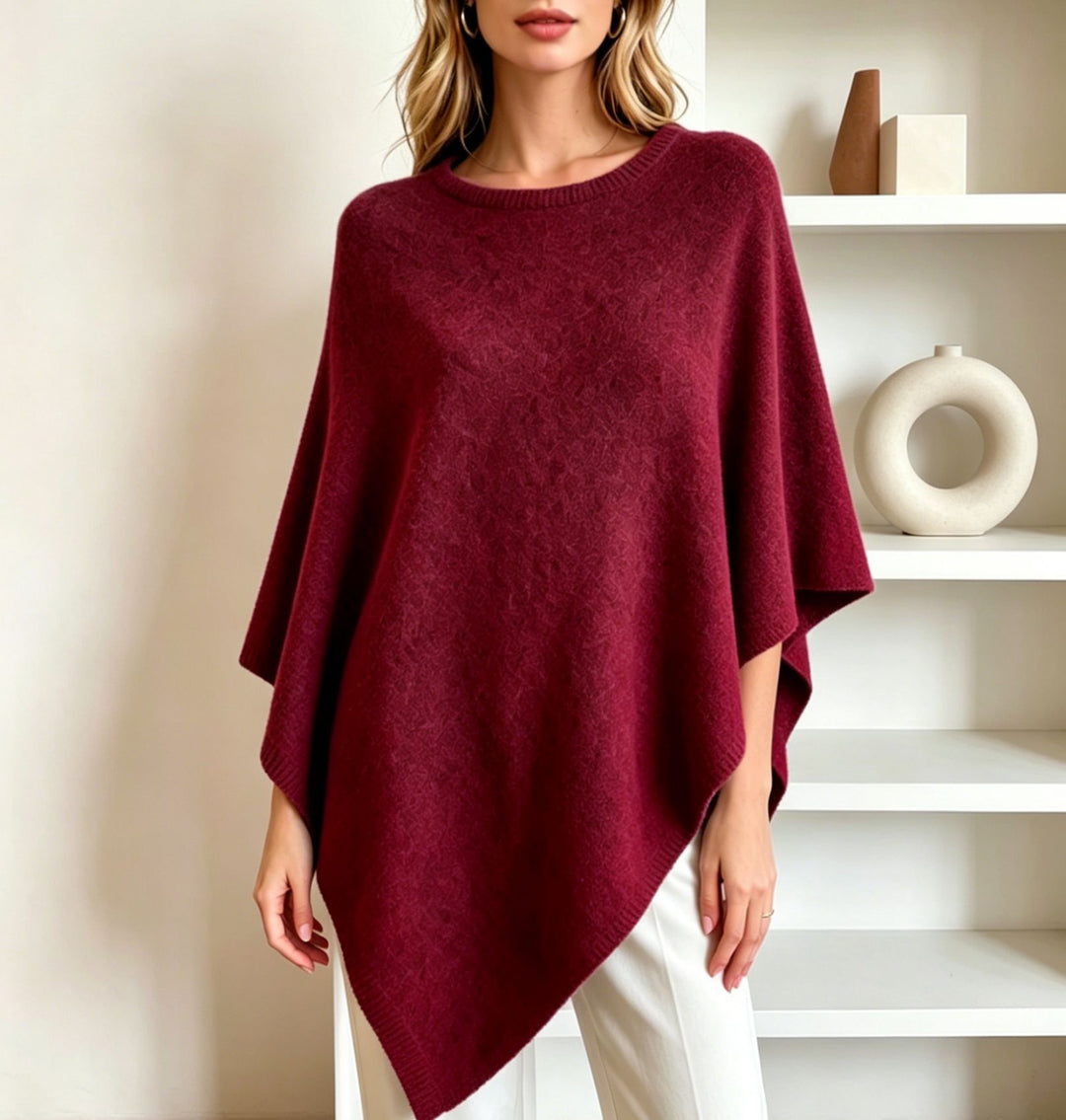 Damen Oversize Strickponcho mit weitem Rundhalsausschnitt Shop Nory