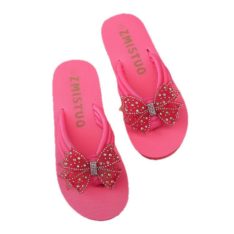 Damen Badesandalen mit elegantem Schleifen-Design und rutschfester Sohle