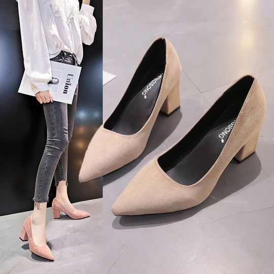Damen Samtige Spitz-Pumps mit mittelhohem geometrischem Blockabsatz Shop Nory
