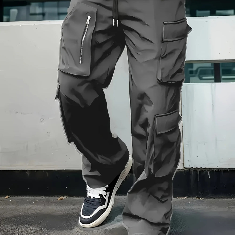 Herren Multifunktionale Cargohose mit großen Klapp‑ und Reißverschlusstaschen sowie Kordelzug Shop Nory