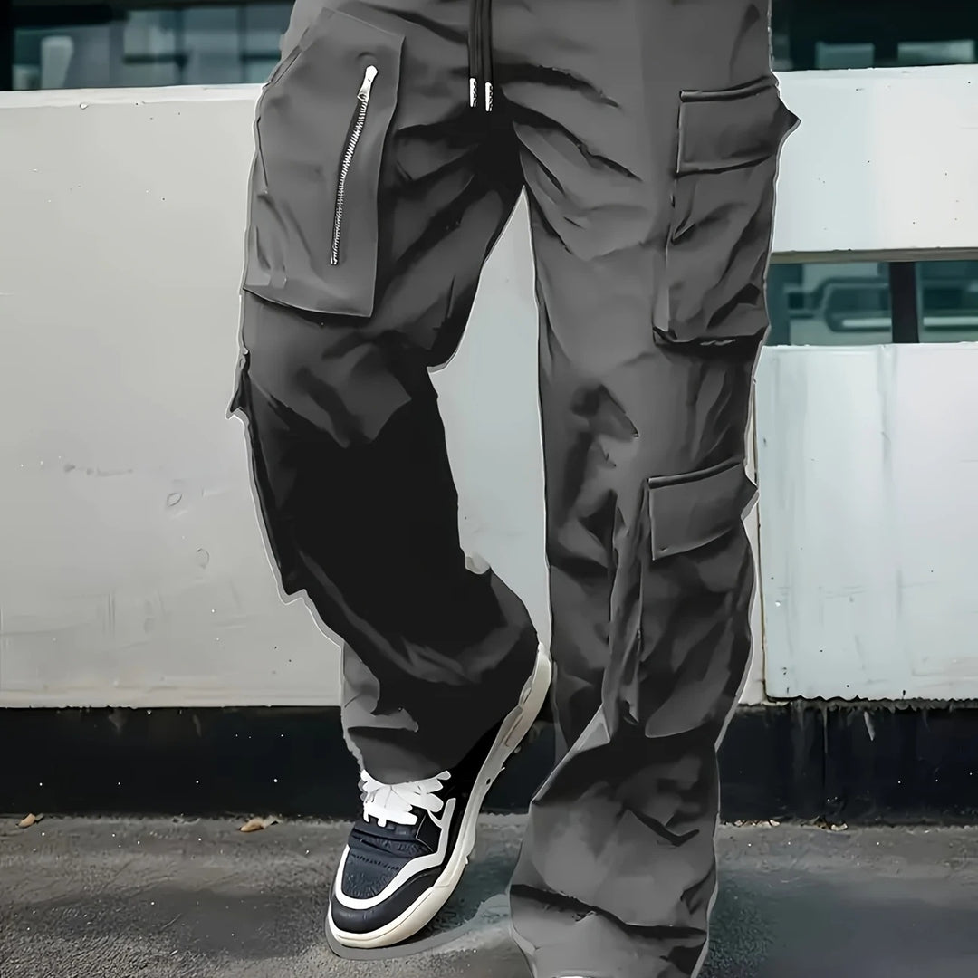 Herren Multifunktionale Cargohose mit großen Klapp‑ und Reißverschlusstaschen sowie Kordelzug Shop Nory