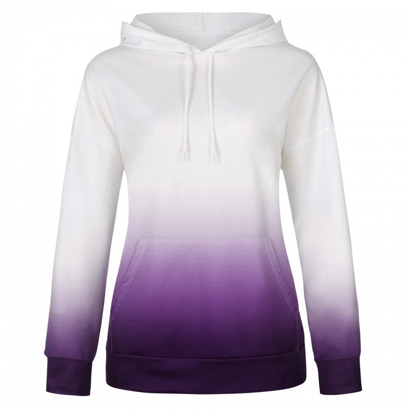 Damen Oversize Kapuzenpullover mit Dip-Dye Farbverlauf und Kängurutasche Shop Nory