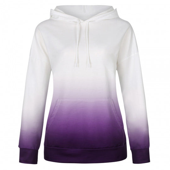 Damen Oversize Kapuzenpullover mit Dip-Dye Farbverlauf und Kängurutasche Shop Nory