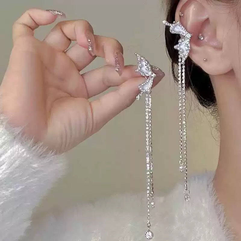Damen Ohrhänger im kreativen Schmetterlingsdesign mit funkelnden Elementen Shop Nory