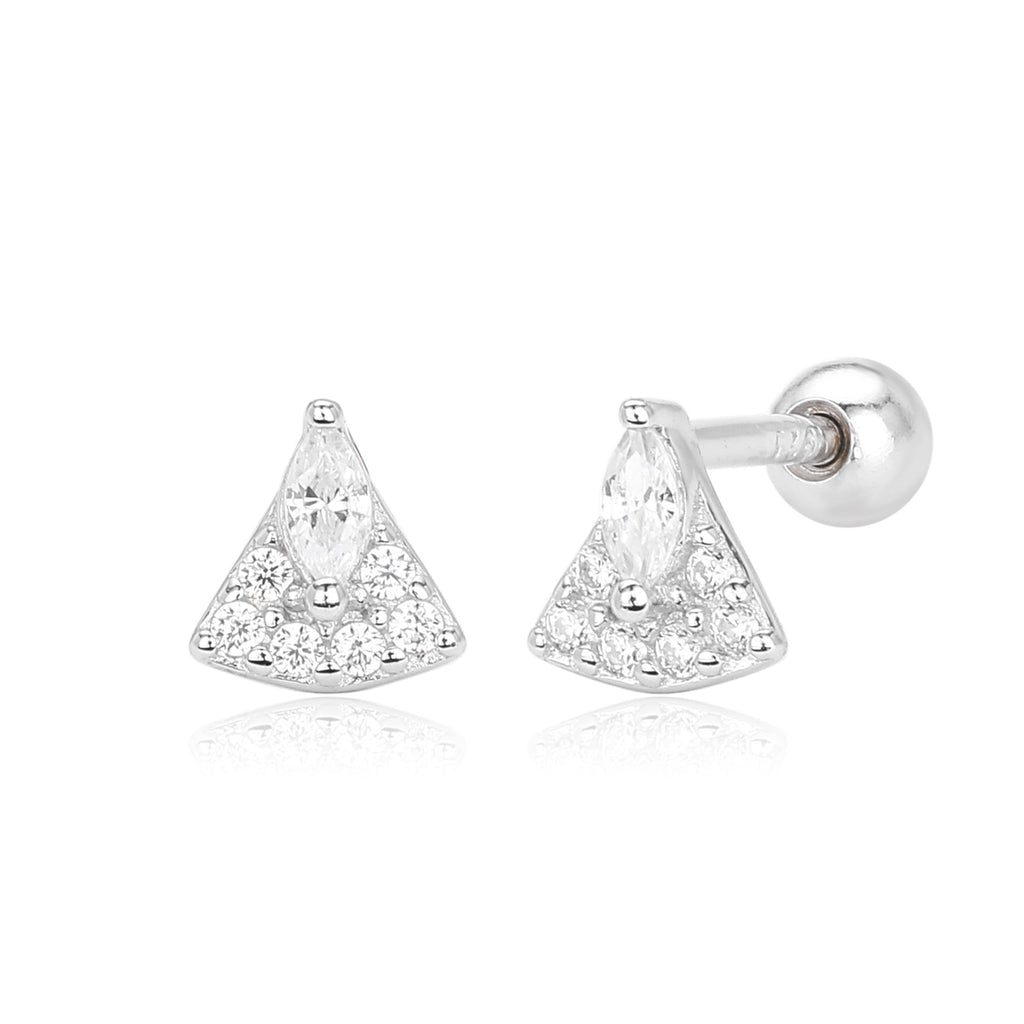 Damen Ohrstecker im eleganten Dreieckedesign mit funkelnden Zirkonen Shop Nory