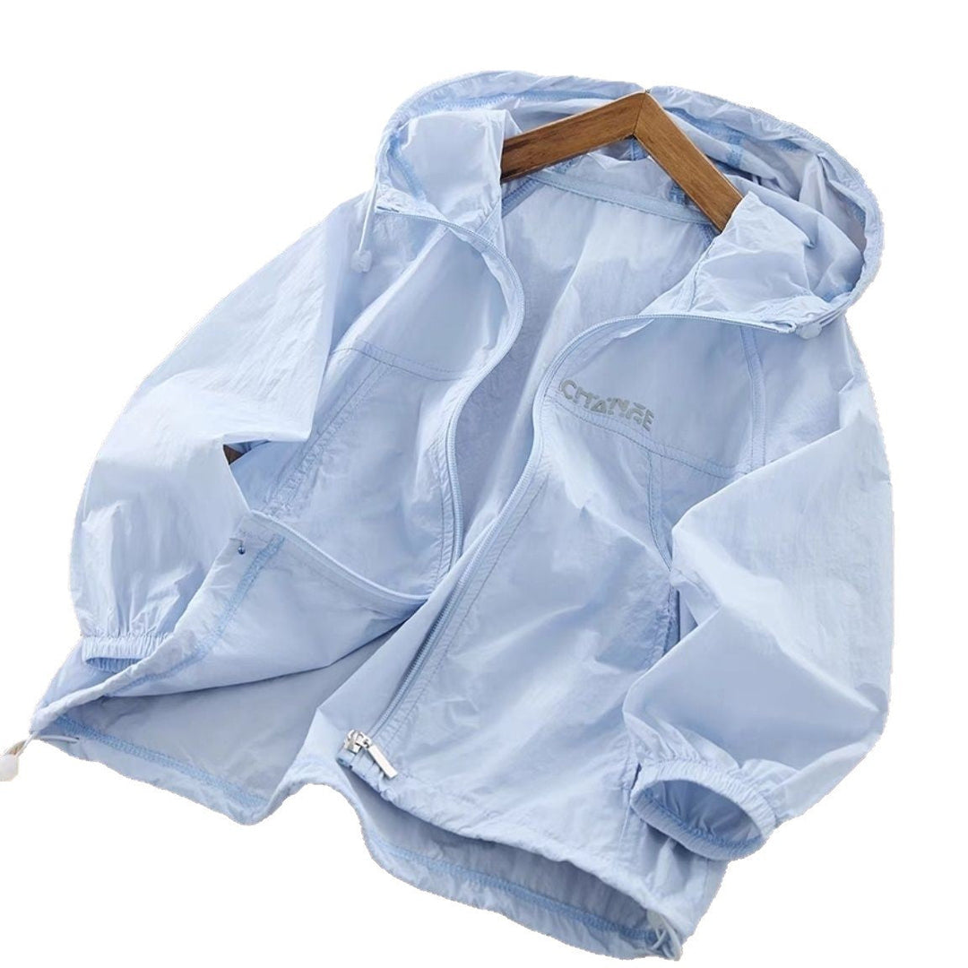 Damen nan ultraleichte Windjacke mit Kapuze und elastischen Bündchen