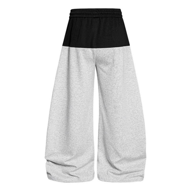 Damen Weite Palazzo-Joggpants mit hohem Elastikbund, kontrastierter Bundpartie und pixeliertem Pferde‑Motiv Shop Nory