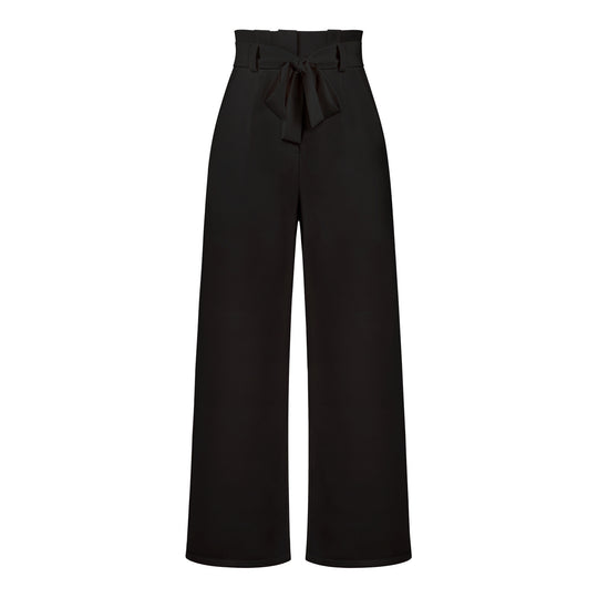Damen hochtaillierte Paperbag-Hose mit weitem Bein und Taillengürtel Shop Nory
