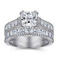Damen Verlobungsring mit quadratischem Diamantsolitär und kunstvollen Zirkonia-Details Shop Nory