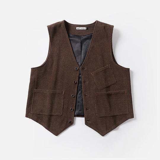 Herren Cordweste ohne Revers mit aufgesetzten Taschen und Futter Shop Nory