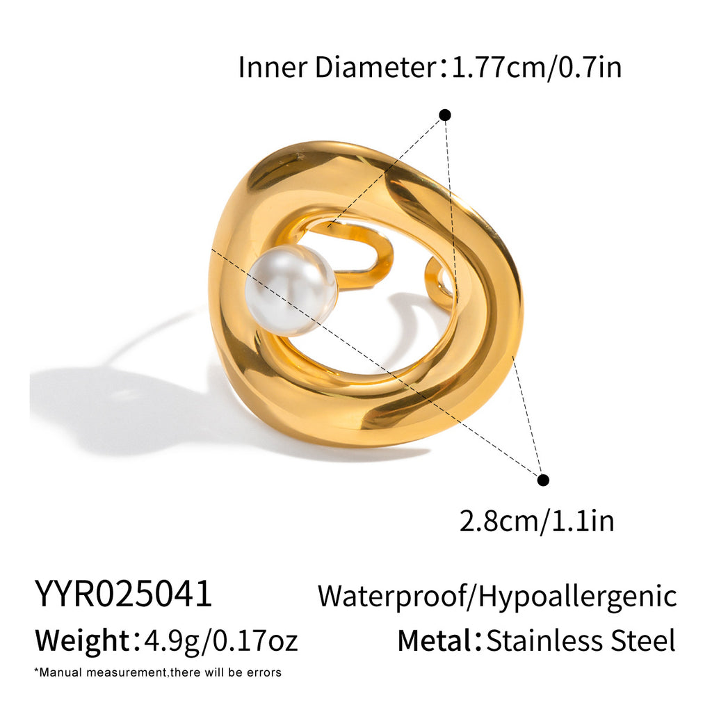 Damen Perlenring mit elegantem Spiraldesign Shop Nory