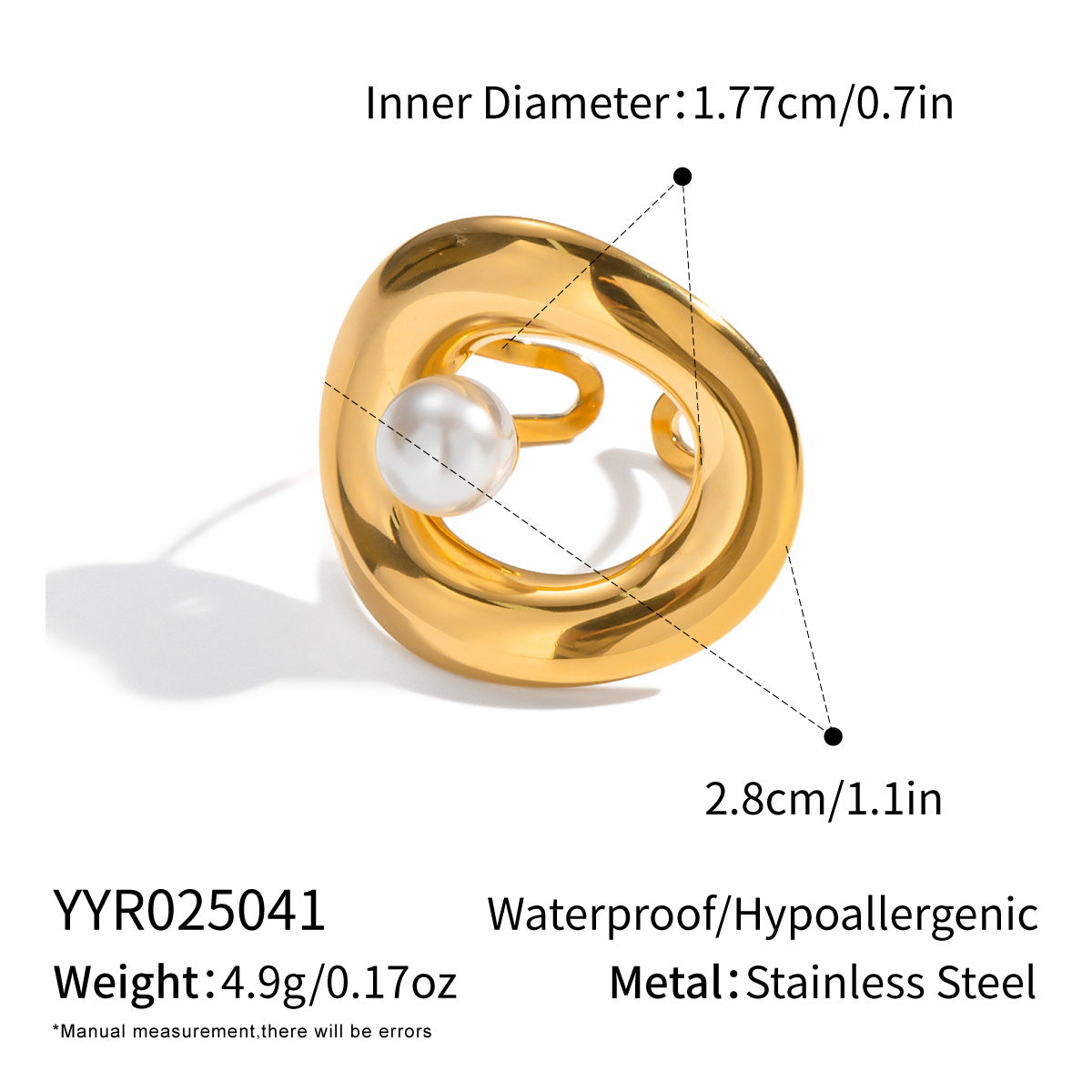 Damen Perlenring mit elegantem Spiraldesign Shop Nory