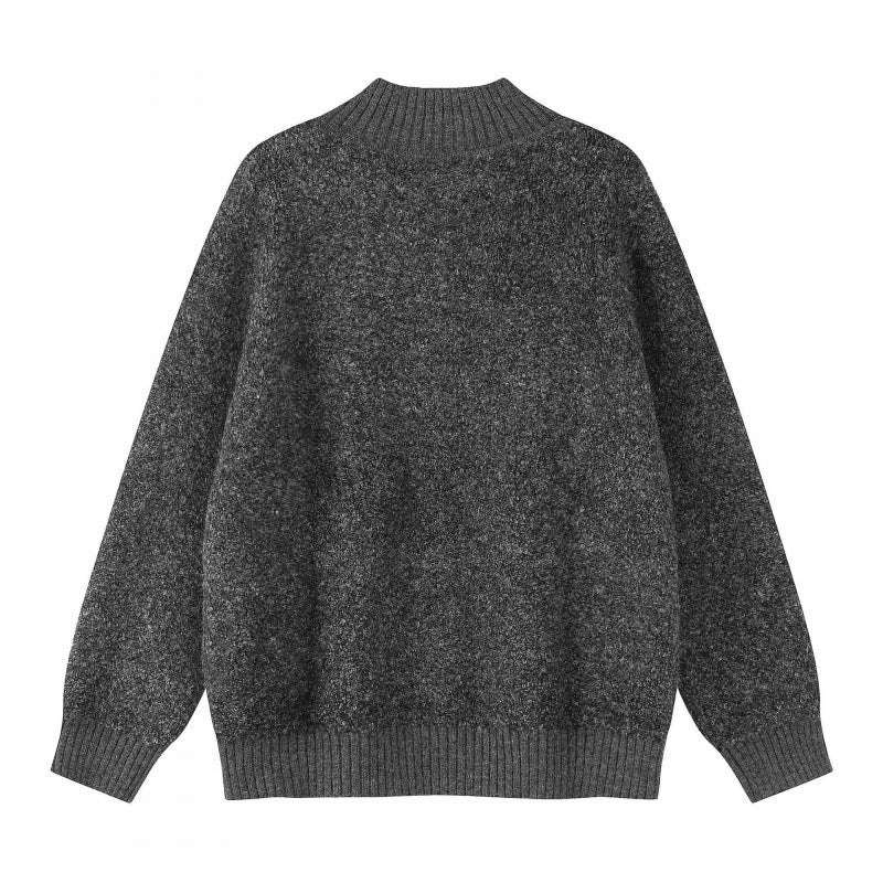 Unisex Boxy-Strickpullover mit Henley-Knopfleiste und hochgezogenem Rippkragen Shop Nory