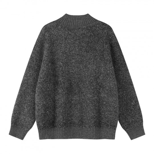 Unisex Boxy-Strickpullover mit Henley-Knopfleiste und hochgezogenem Rippkragen Shop Nory