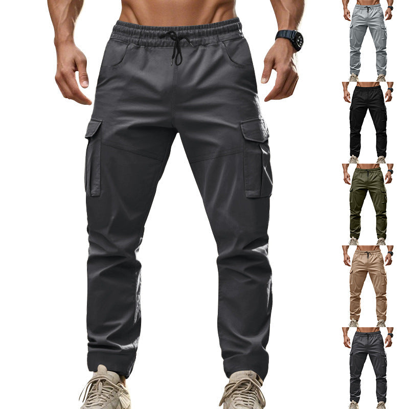 Herren Cargo-Hose mit funktionalen Seitentaschen und elastischem Bund