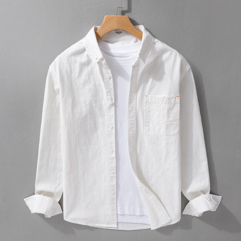 Herren Leichtes Baumwoll-Overshirt im Hemdjacken-Stil mit Brusttasche und Button-Down-Kragen Shop Nory