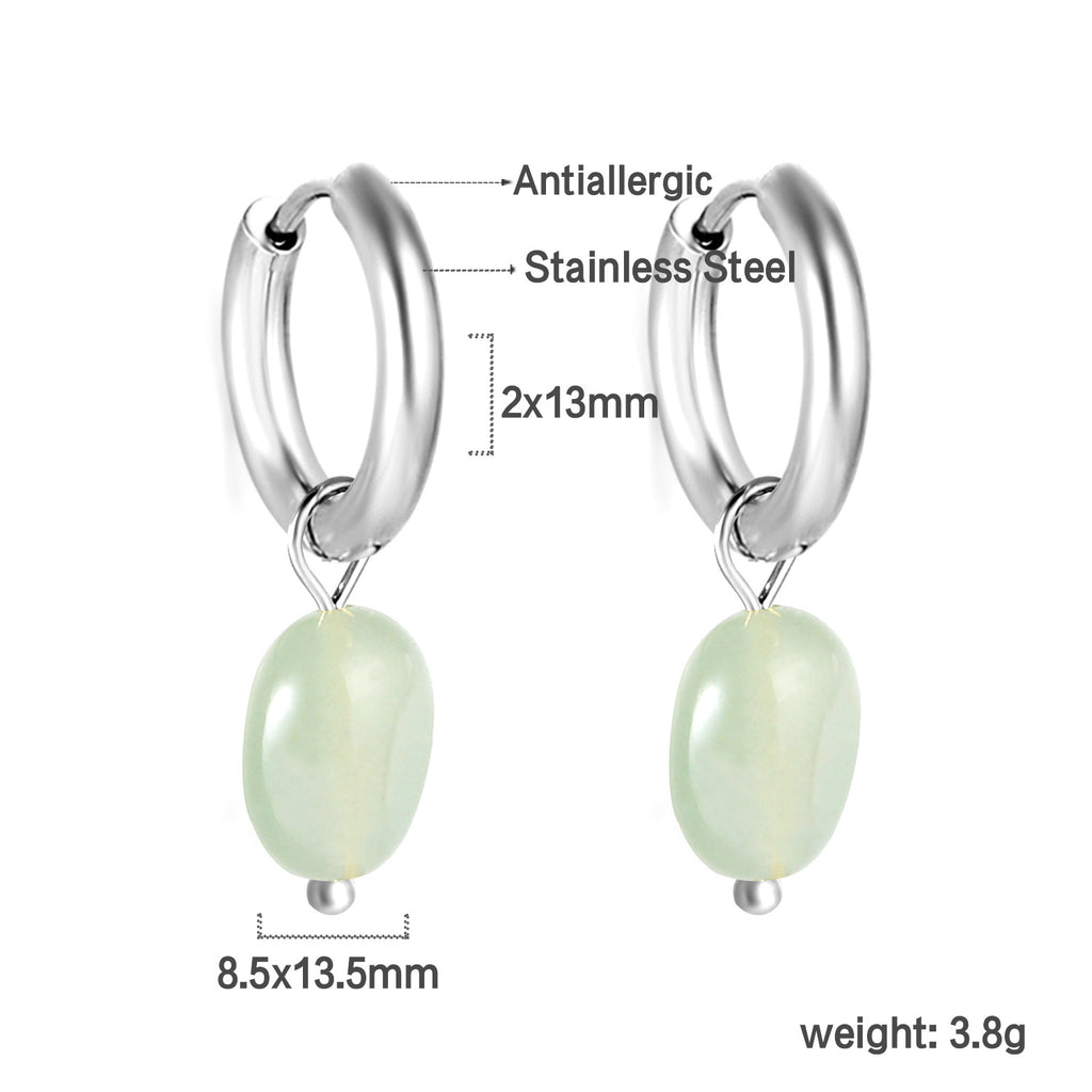 Damen Ohrstecker mit herzförmigem Anhänger aus goldplattiertem Edelstahl Shop Nory